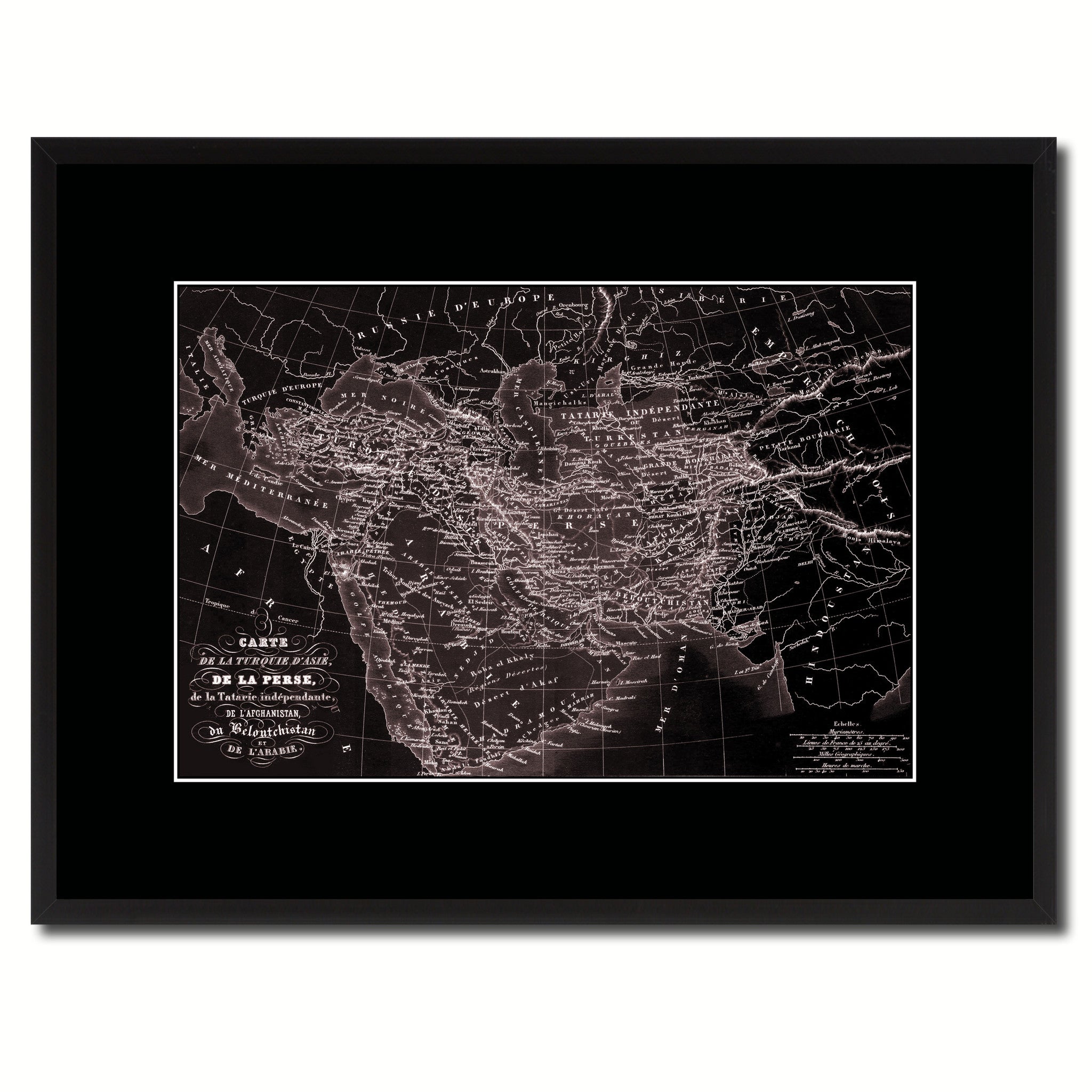 Persia Arabia Iraq Iran Vintage Vivid Sepia Map Canvas Print, Picture Frames Home Decor Wall Art Decoration Gifts