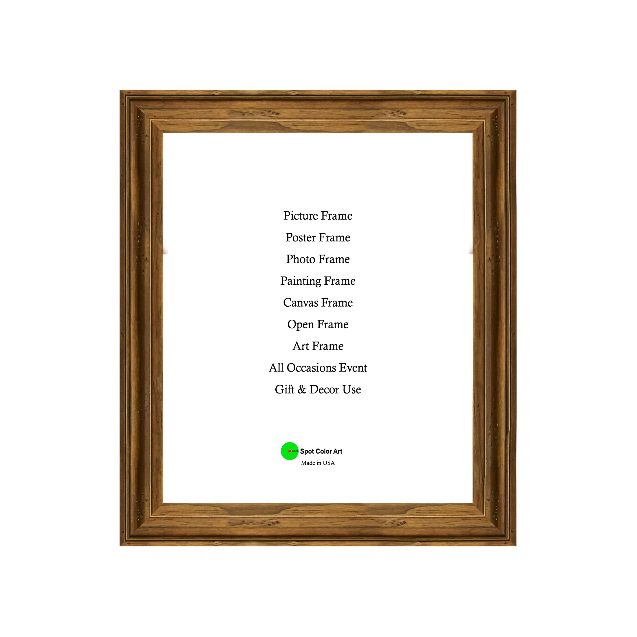 Brown Natural Wood Frame Distressed Rustic Framed Painting Artwork Craft Project Wall Decor