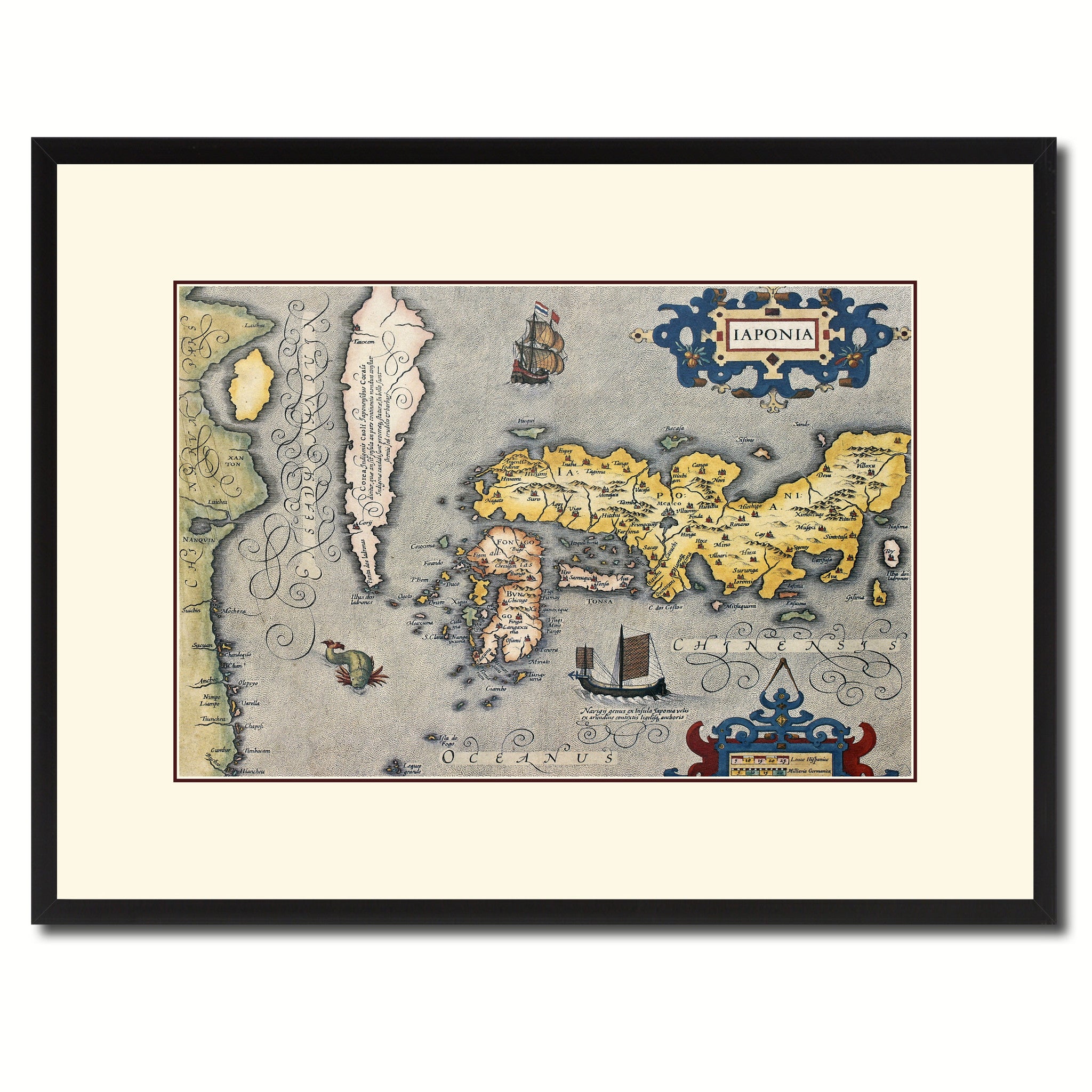 Japan Vintage Antique Map Wall Art Home Decor Gift Ideas Canvas Print Custom Picture Frame