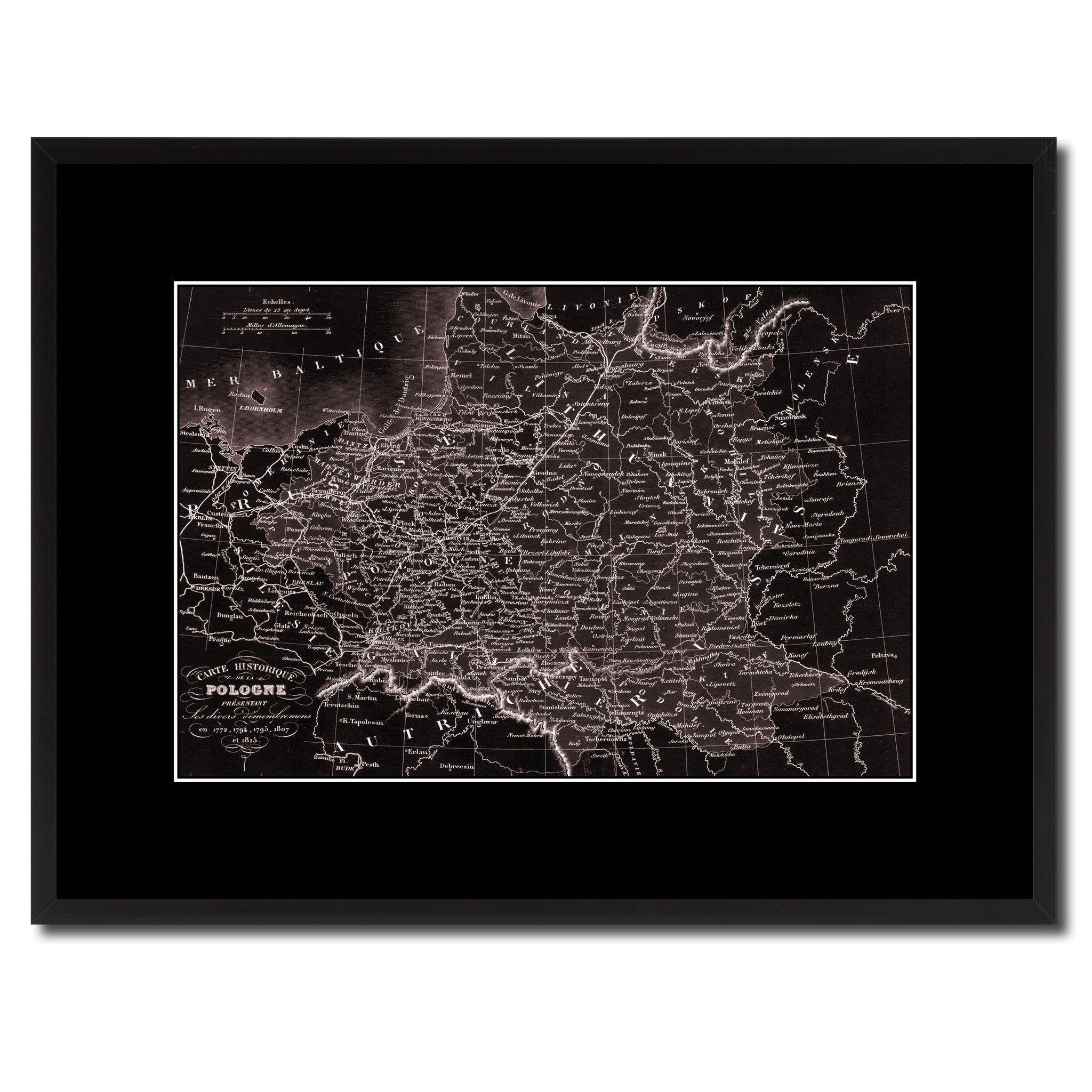 Poland Prussia Germany Vintage Vivid Sepia Map Canvas Print, Picture Frames Home Decor Wall Art Decoration Gifts