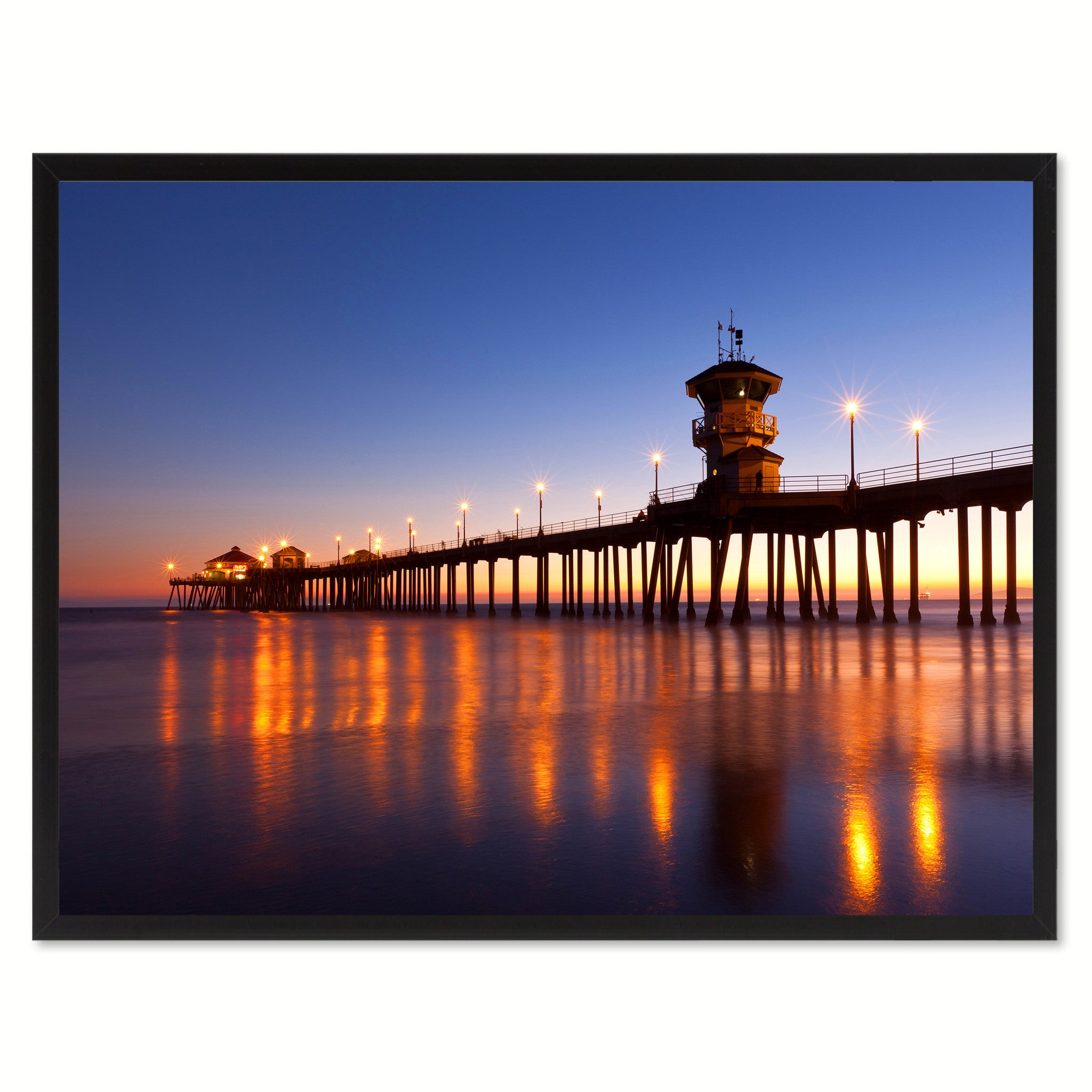 Huntington Beach California Orange Landscape Photo Canvas Print Pictures Frames Home Décor Wall Art Gifts