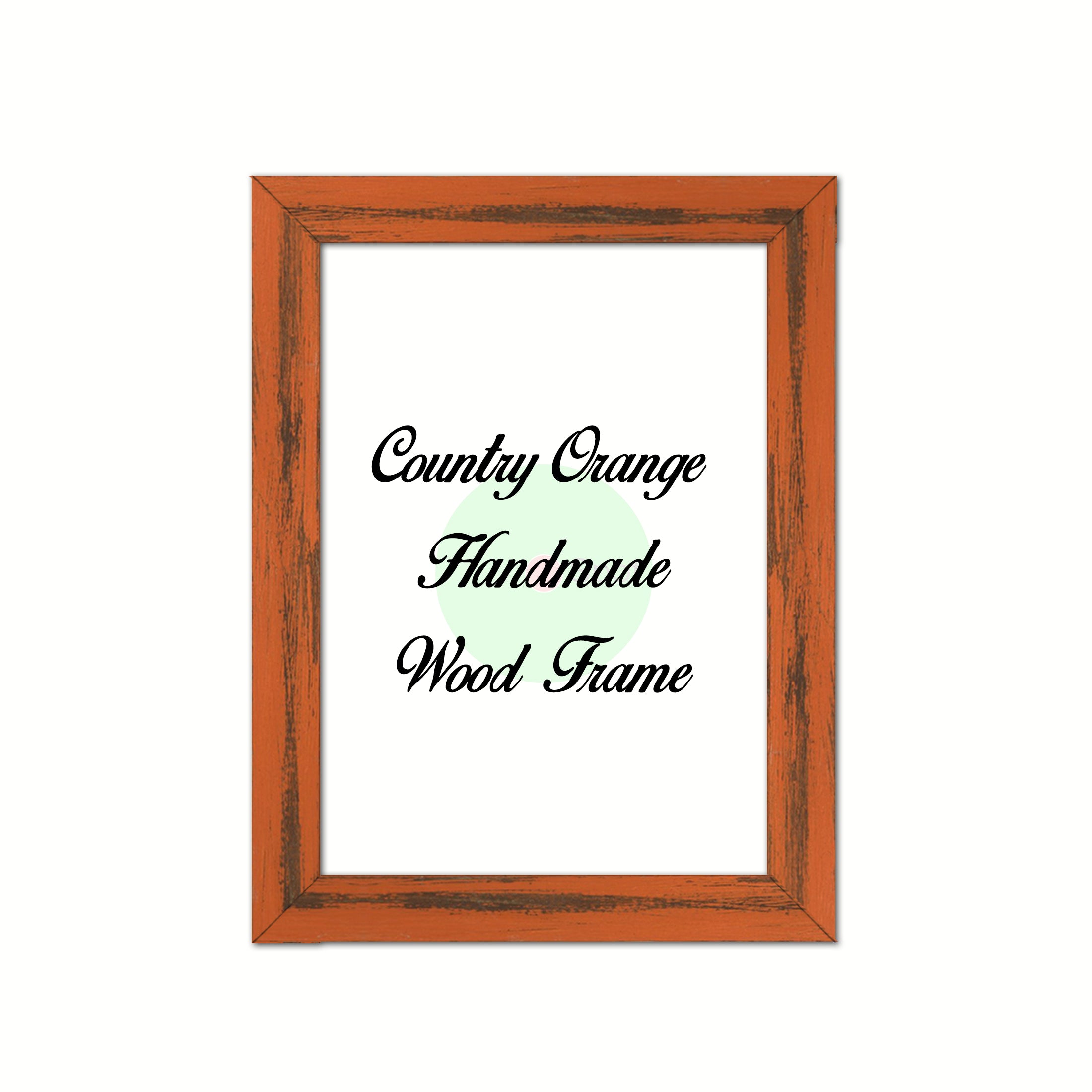 Country Orange Wood Frame Wholesale Farmhouse Shabby Chic Picture Photo Poster Art Home Decor