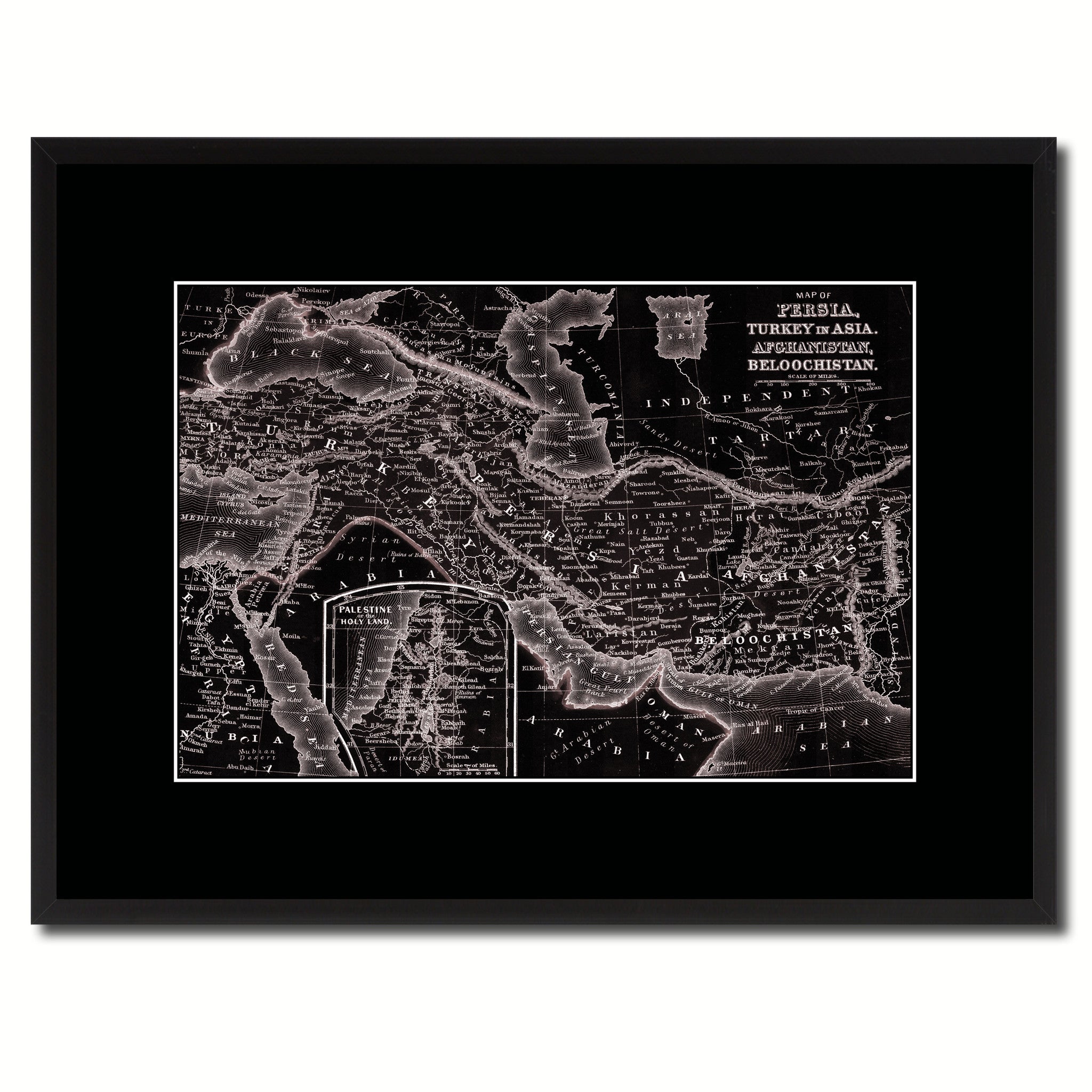Persia Iraq Iran Afghanistan Vintage Vivid Sepia Map Canvas Print, Picture Frames Home Decor Wall Art Decoration Gifts