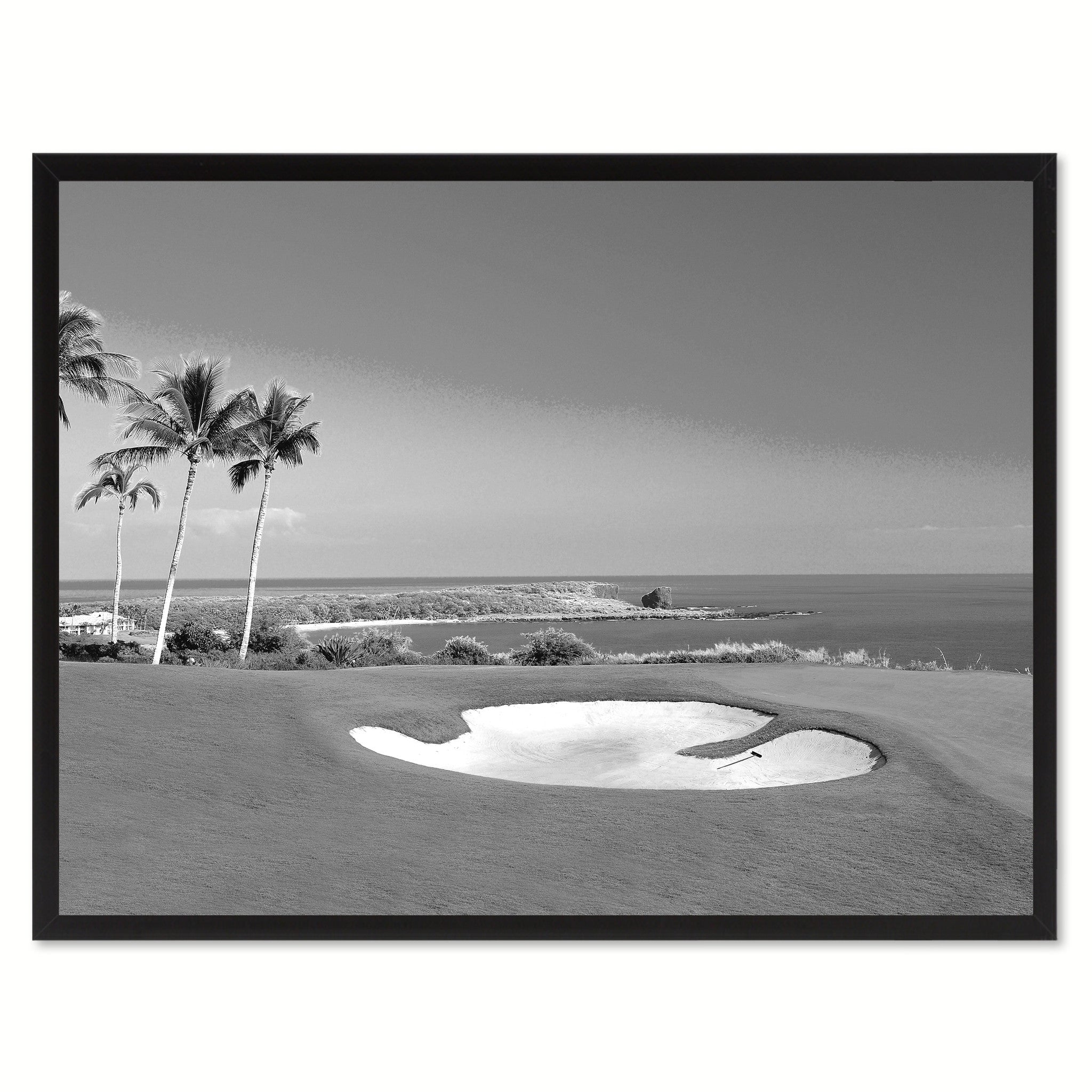 Coastal BW Golf Course Photo Canvas Print Pictures Frames Home Décor Wall Art Gifts