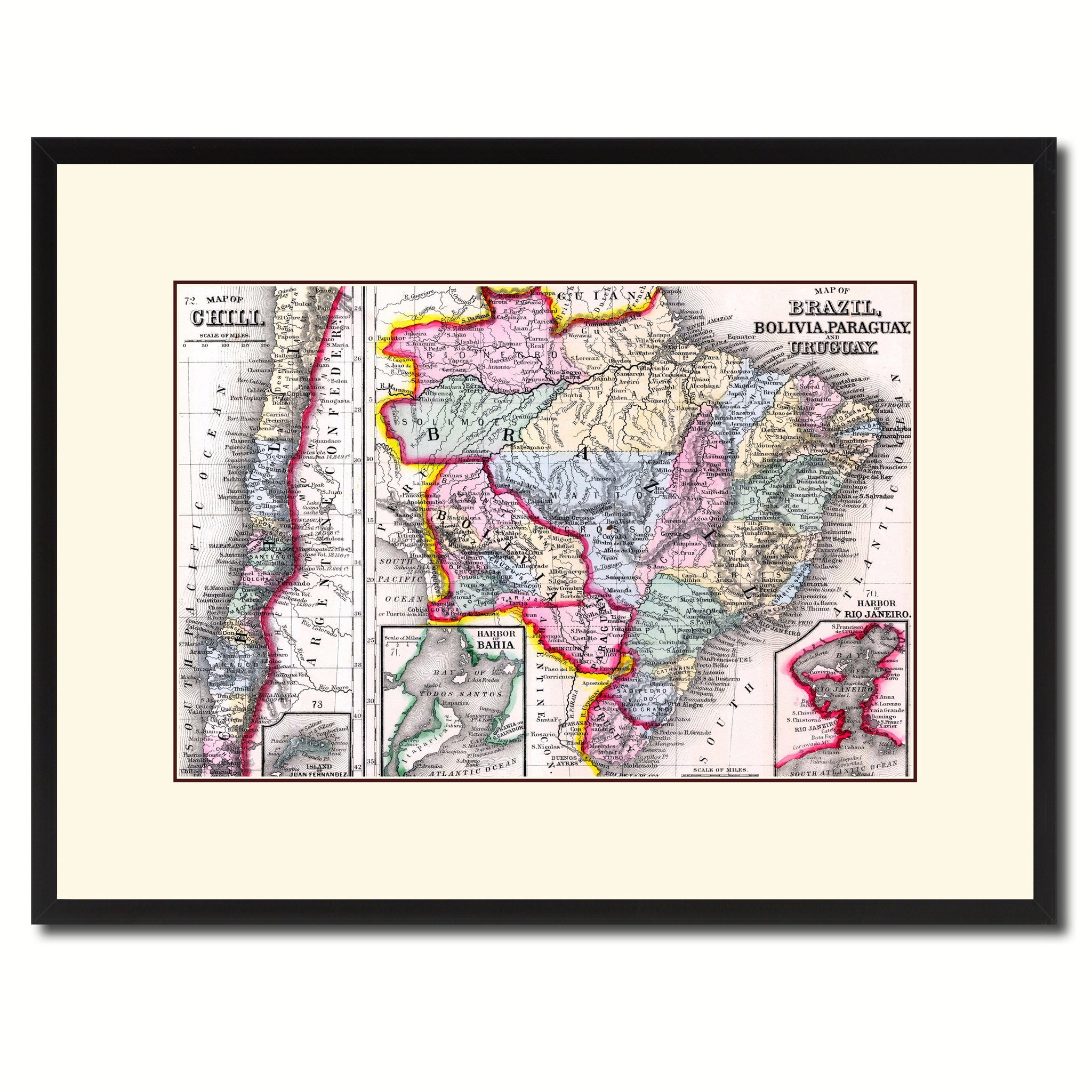 Afghanistan Persia Iraq Iran Vintage Antique Map Wall Art Home Decor Gift Ideas Canvas Print Custom Picture Frame