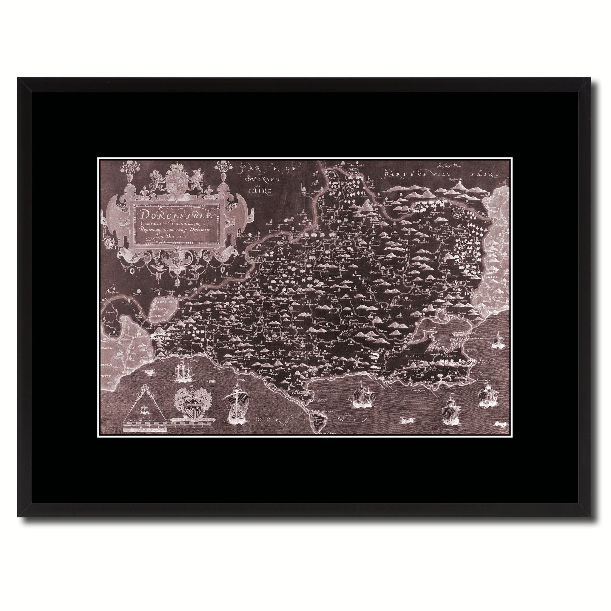 Atlas Of England & Wales Vintage Vivid Sepia Map Canvas Print, Picture Frames Home Decor Wall Art Decoration Gifts