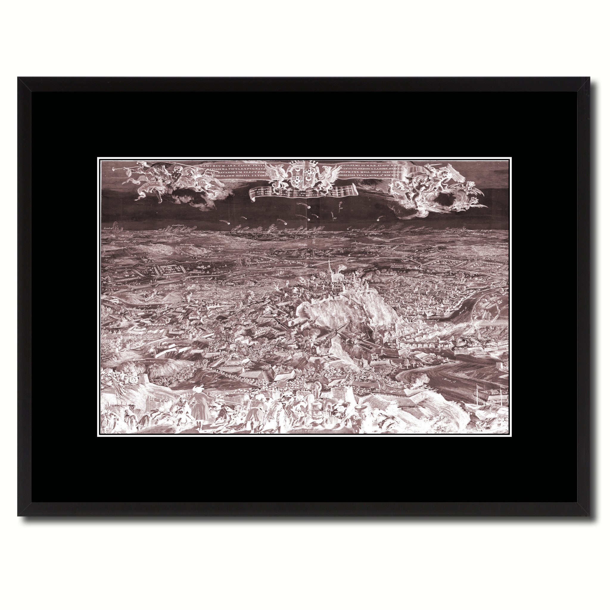 Mountain Fortress Vintage Vivid Sepia Map Canvas Print, Picture Frames Home Decor Wall Art Decoration Gifts
