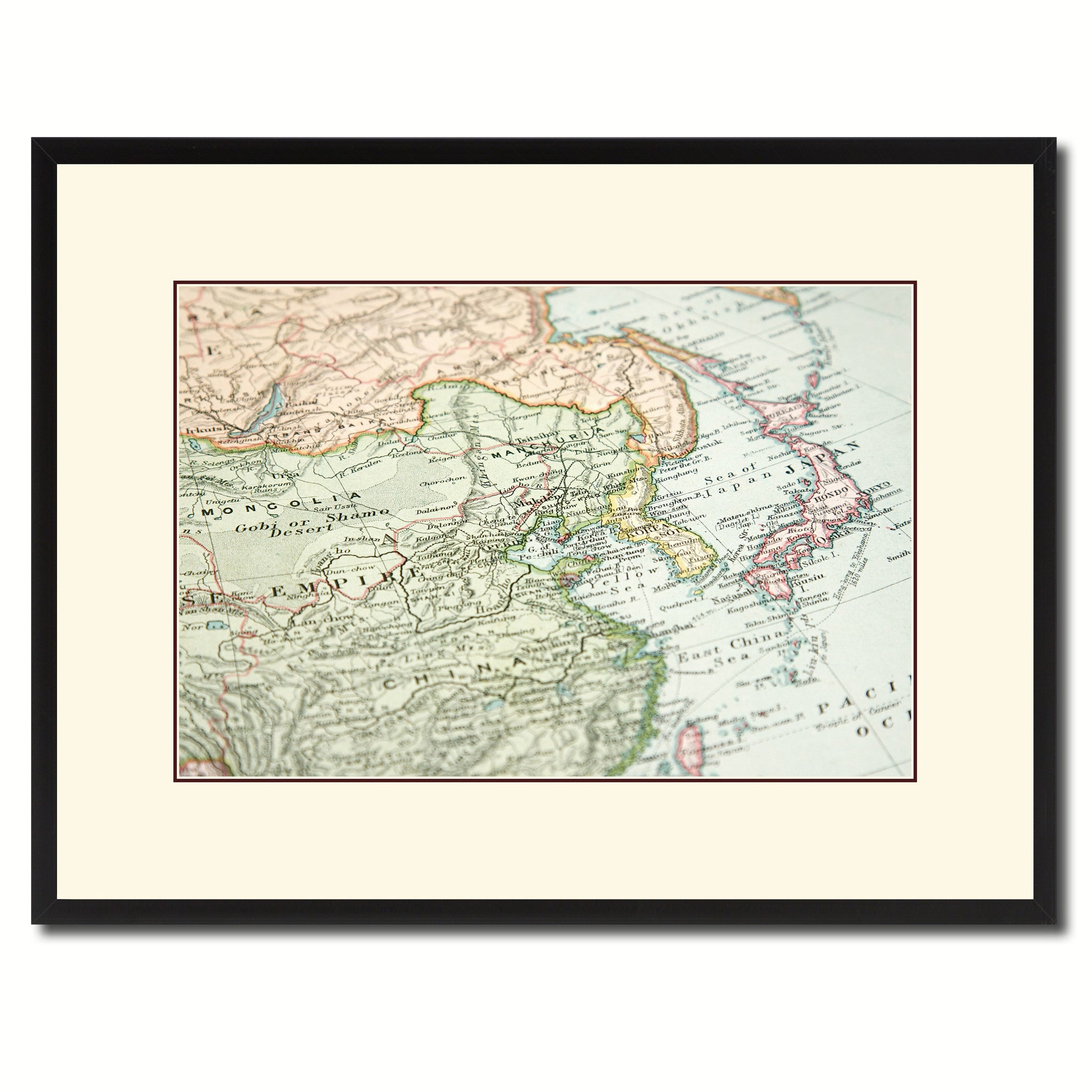 Europe Asia Vintage Antique Map Wall Art Home Decor Gift Ideas Canvas Print Custom Picture Frame