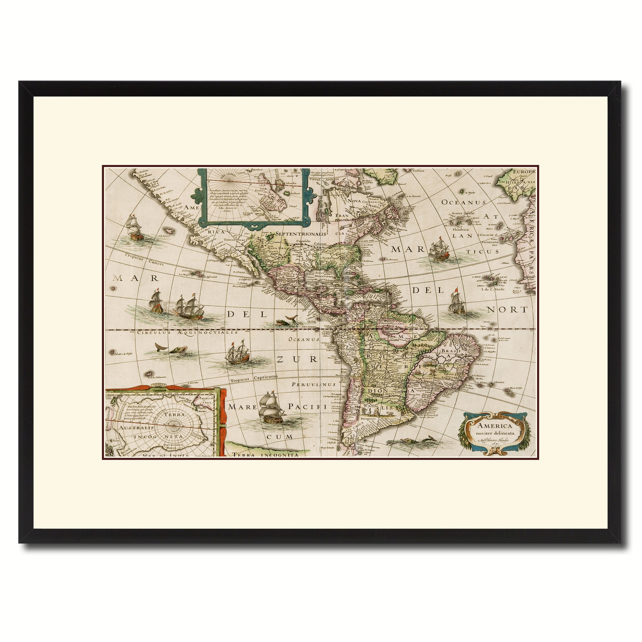 America Vintage Antique Map Wall Art Home Decor Gift Ideas Canvas Print Custom Picture Frame