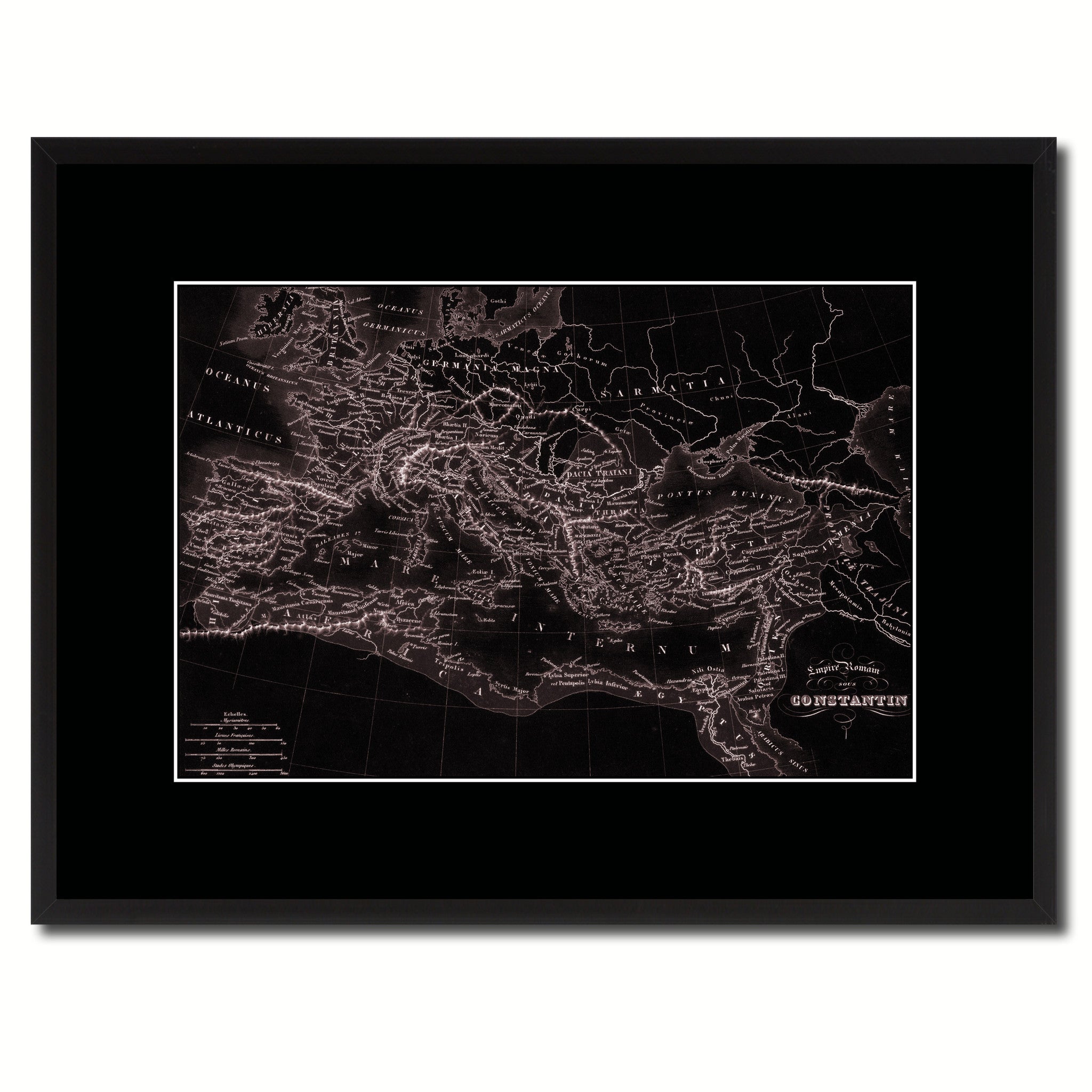 Constantine Empire Vintage Vivid Sepia Map Canvas Print, Picture Frames Home Decor Wall Art Decoration Gifts