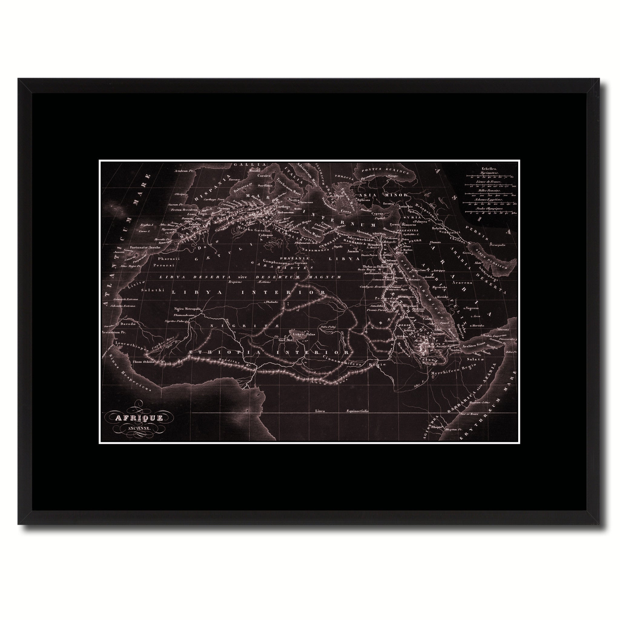 Ancient Africa Vintage Vivid Sepia Map Canvas Print, Picture Frames Home Decor Wall Art Decoration Gifts