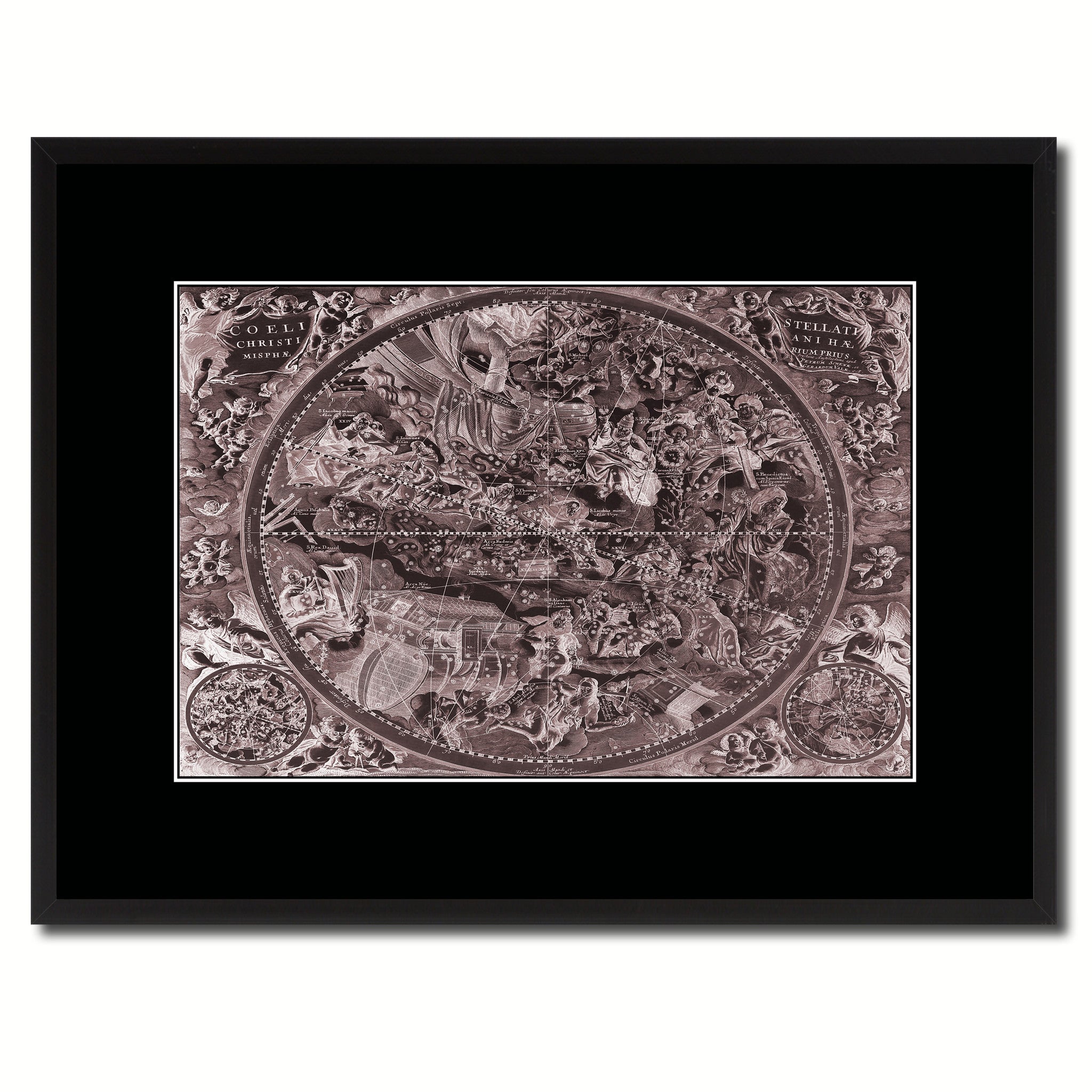 Christian Celestial Hemisphere Vintage Vivid Sepia Map Canvas Print, Picture Frames Home Decor Wall Art Decoration Gifts