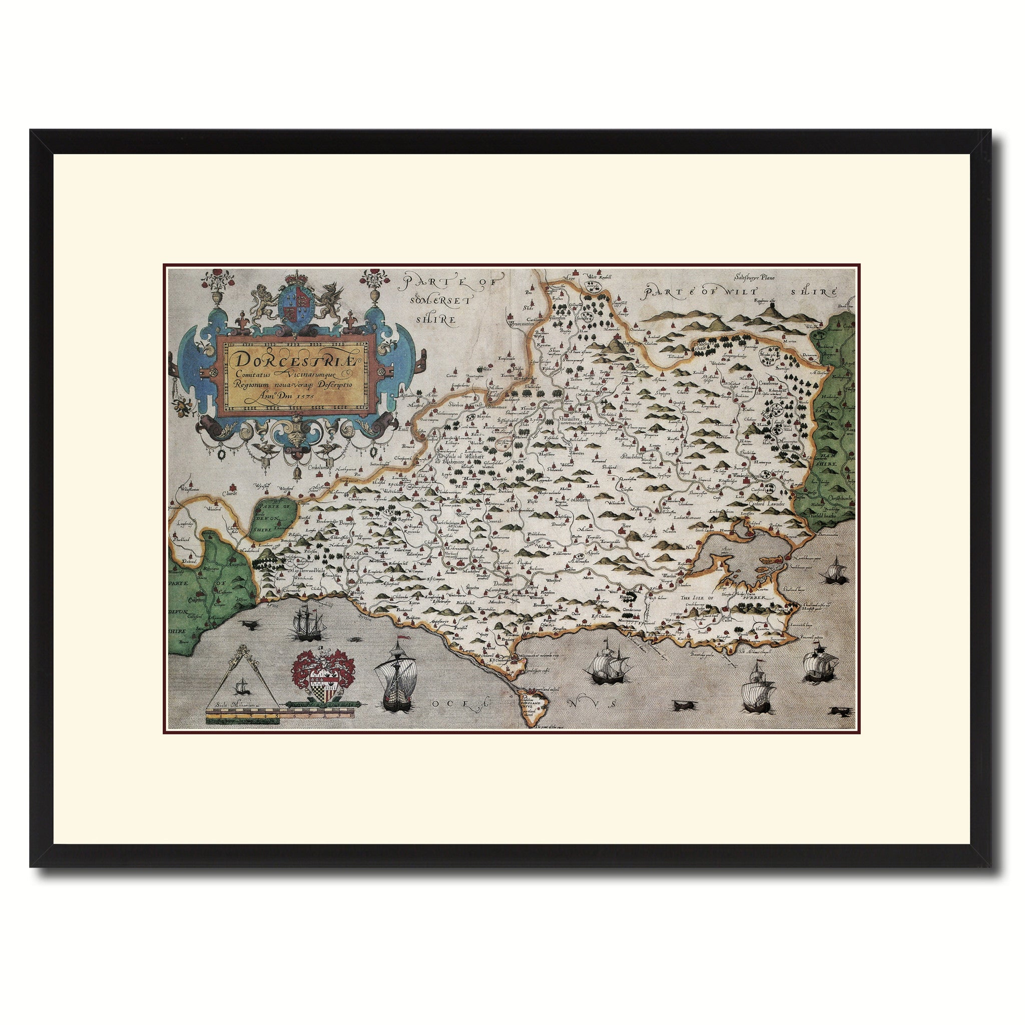 Atlas Of England & Wales Vintage Antique Map Wall Art Home Decor Gift Ideas Canvas Print Custom Picture Frame