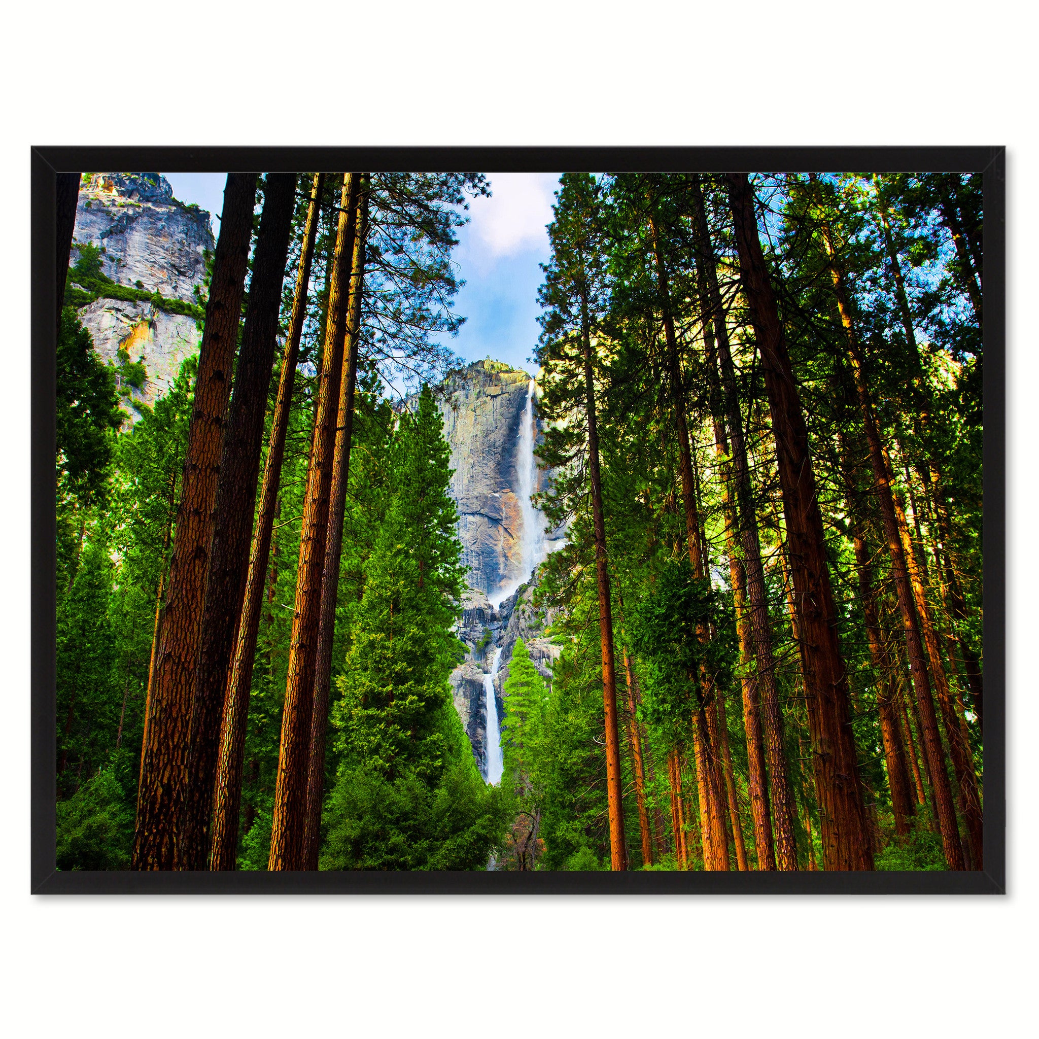 Yosemite Waterfalls Landscape Photo Canvas Print Pictures Frames Home Décor Wall Art Gifts