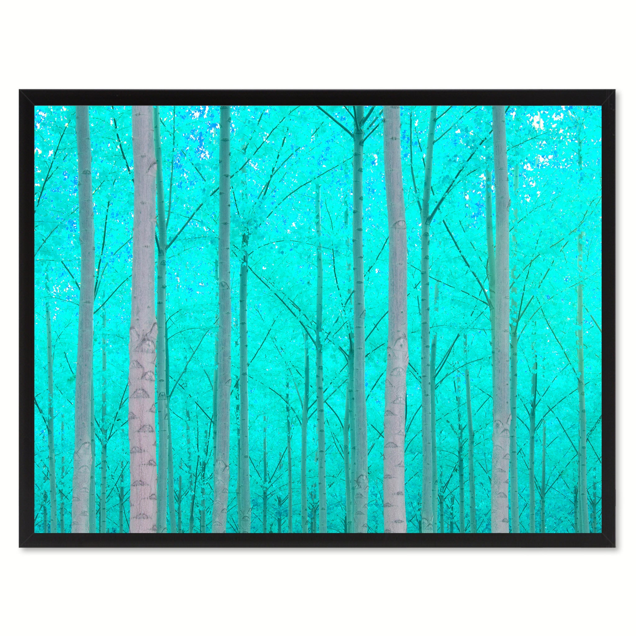 Autumn Tree Aqua Landscape Photo Canvas Print Pictures Frames Home Décor Wall Art Gifts