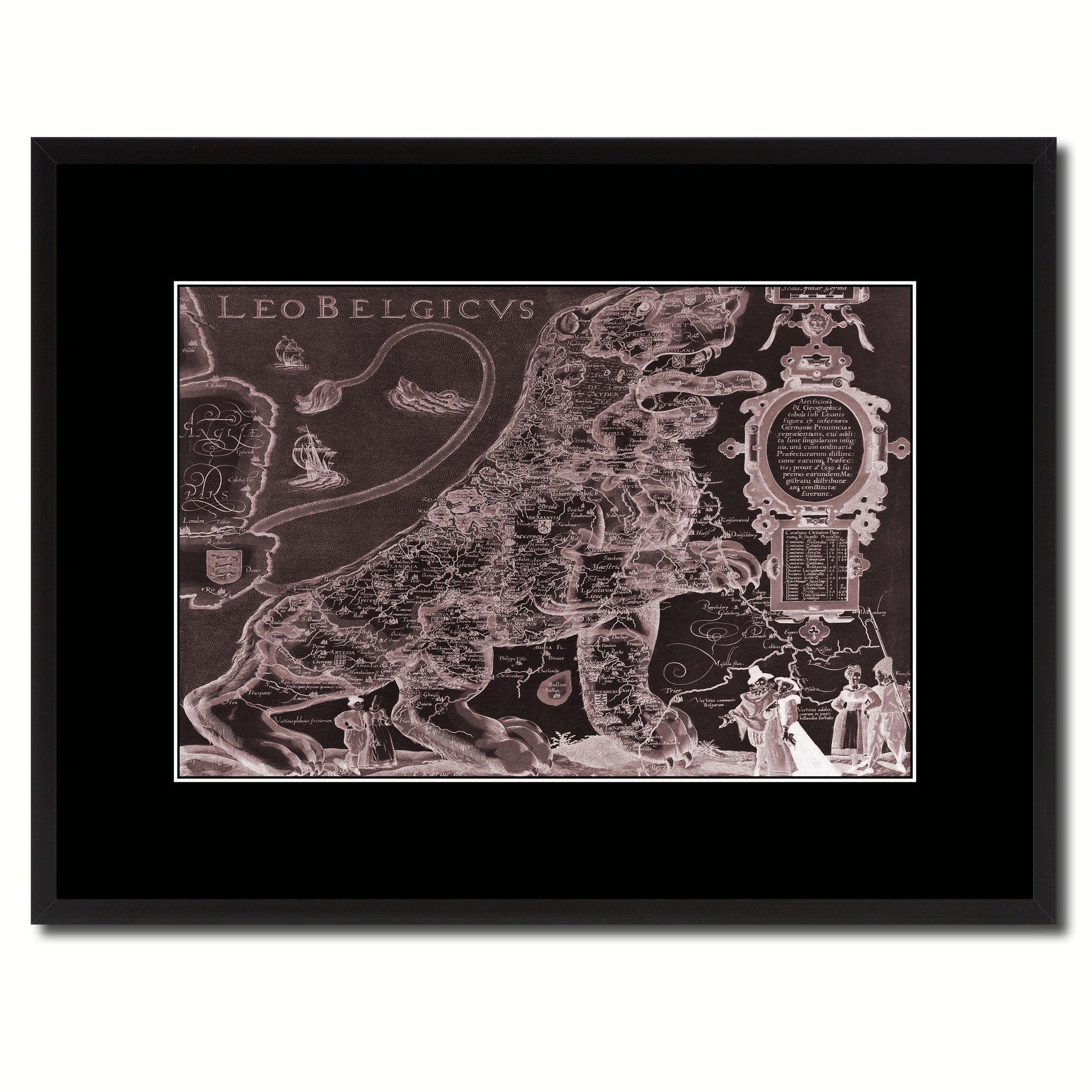 Leo Belgicvs Vintage Vivid Sepia Map Canvas Print, Picture Frames Home Decor Wall Art Decoration Gifts