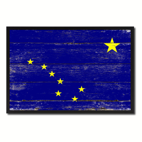 Alaska State Flag Canvas Print with Custom Black Picture Frame Home Decor Wall Art Decoration Gifts