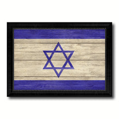 Israel Country Flag Texture Canvas Print with Black Picture Frame Home Decor Wall Art Decoration Collection Gift Ideas