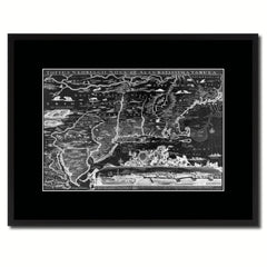 New England Vintage Monochrome Map Canvas Print, Gifts Picture Frames Home Decor Wall Art