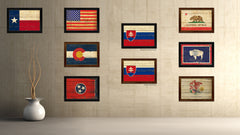 Slovakia Country Flag Vintage Canvas Print with Black Picture Frame Home Decor Gifts Wall Art Decoration Artwork