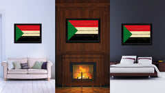 Sudan Country Flag Vintage Canvas Print with Black Picture Frame Home Decor Gifts Wall Art Decoration Artwork