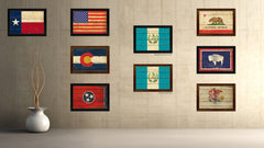 Guatemala Country Flag Vintage Canvas Print with Brown Picture Frame Home Decor Gifts Wall Art Decoration Artwork