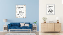 Fishing It's All About How You Wiggle Your Bait Vintage Saying Gifts Home Decor Wall Art Canvas Print with Custom Picture Frame