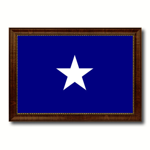 Bonnie Blue in Republic of West Florida Military Flag Canvas Print with Brown Picture Frame Home Decor Wall Art Gift Ideas