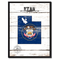 Utah State Flag Gifts Home Decor Wall Art Canvas Print Picture Frames