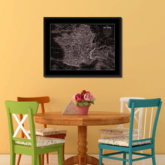 France Vintage Vivid Sepia Map Canvas Print, Picture Frames Home Decor Wall Art Decoration Gifts