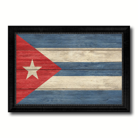 Cuba Country Flag Texture Canvas Print with Black Picture Frame Home Decor Wall Art Decoration Collection Gift Ideas