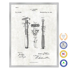 1889 Wrench Old Patent Art Print on Canvas Custom Framed Vintage Home Decor Wall Decoration Great for Gifts