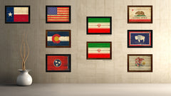 Iran Country Flag Vintage Canvas Print with Black Picture Frame Home Decor Gifts Wall Art Decoration Artwork