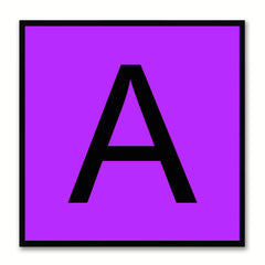 Alphabet A Purple Canvas Print Black Frame Kids Bedroom Wall Décor Home Art