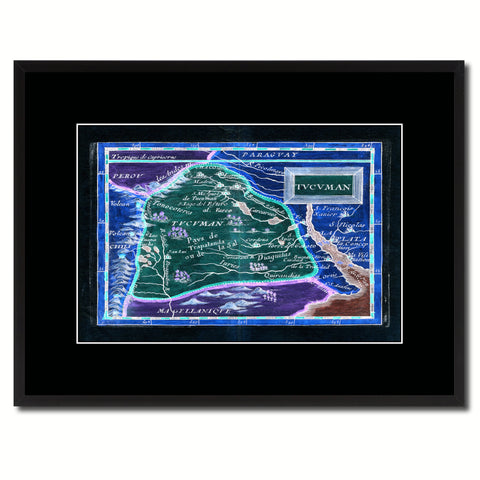 Tucuman Argentina Buenos Aires Vintage Vivid Color Map Canvas Print, Picture Frame Home Decor Wall Art Office Decoration Gift Ideas