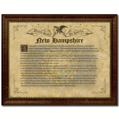 New Hampshire Vintage History Flag Canvas Print, Picture Frame Gift Ideas Home Décor Wall Art Decoration