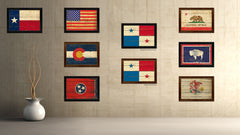 Panama Country Flag Vintage Canvas Print with Black Picture Frame Home Decor Gifts Wall Art Decoration Artwork