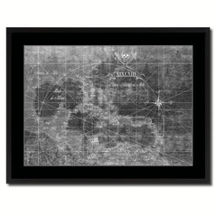 Caribbean Vintage Monochrome Map Canvas Print, Gifts Picture Frames Home Decor Wall Art
