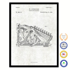 1888 Calculating Machine Old Patent Art Print on Canvas Custom Framed Vintage Home Decor Wall Decoration Great for Gifts