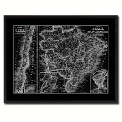 Afghanistan Persia Iraq Iran Vintage Monochrome Map Canvas Print, Gifts Picture Frames Home Decor Wall Art