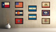 Nicaragua Country Flag Vintage Canvas Print with Brown Picture Frame Home Decor Gifts Wall Art Decoration Artwork