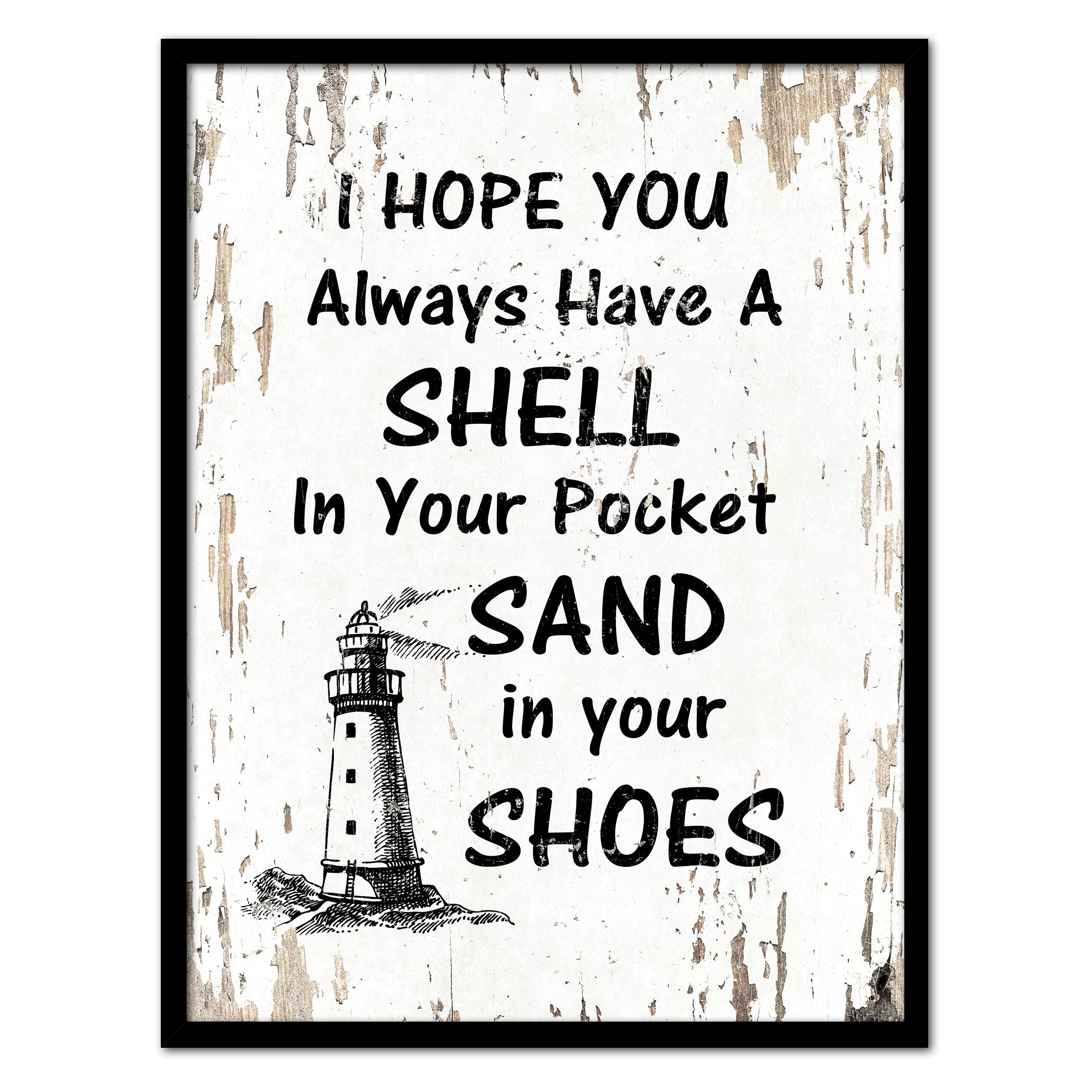 I Hope You Always Have A Shell In Your Pocket Saying Canvas Print, Black Picture Frame Home Decor Wall Art Gifts