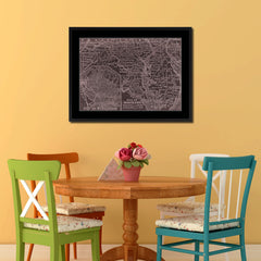 Maryland Vintage Vivid Sepia Map Canvas Print, Picture Frames Home Decor Wall Art Decoration Gifts