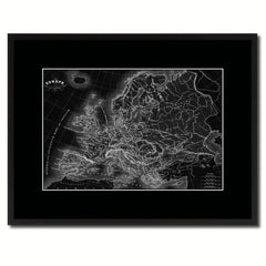 Ancient Europe Vintage Monochrome Map Canvas Print, Gifts Picture Frames Home Decor Wall Art