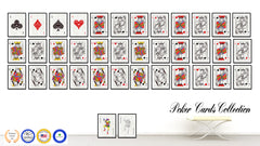 Ace Clover Poker Decks of Vintage Cards Print on Canvas Black Custom Framed