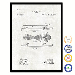 1898 Skate Old Patent Art Print on Canvas Custom Framed Vintage Home Decor Wall Decoration Great for Gifts