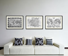 Poland Prussia Germany Vintage B&W Map Canvas Print, Picture Frame Home Decor Wall Art Gift Ideas