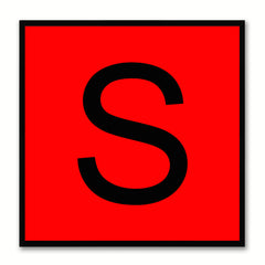 Alphabet S Red Canvas Print Black Frame Kids Bedroom Wall Décor Home Art
