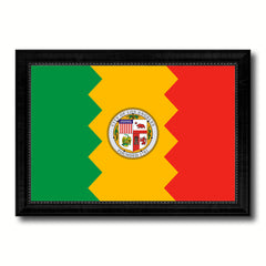 Los Angeles City California State Flag Canvas Print Black Picture Frame
