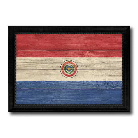 Paraguay Country Flag Texture Canvas Print with Black Picture Frame Home Decor Wall Art Decoration Collection Gift Ideas